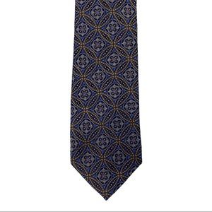 Bruno Piattelli Geometric Silk Tie, Blue